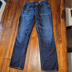 BKE DENIM, mens straight leg 5pocket denim blue jeans size 34R